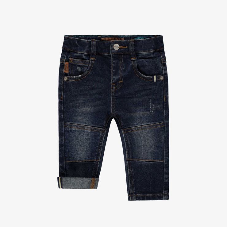 Pantalon en denim bleu foncé effet délavé, bébé 