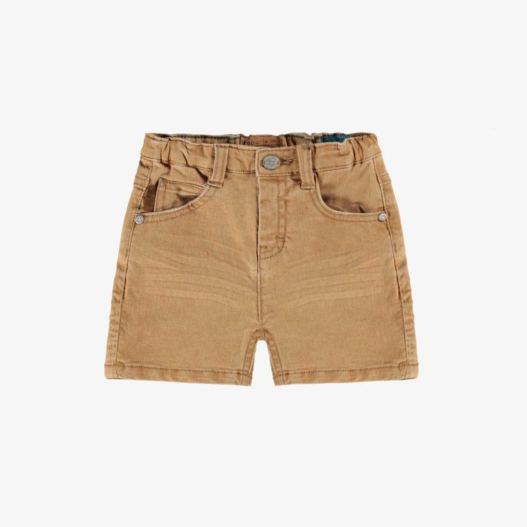 Short de denim jaune ocre à effet délavé, bébé