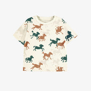 T-shirt crème à motifs de chevaux, bébé