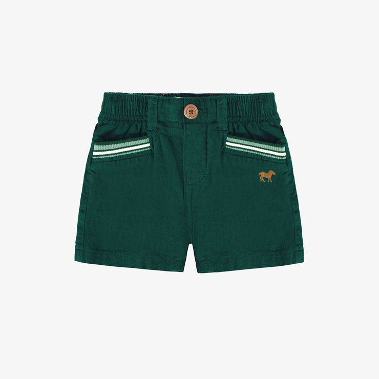 Short vert en lin et coton, bébé