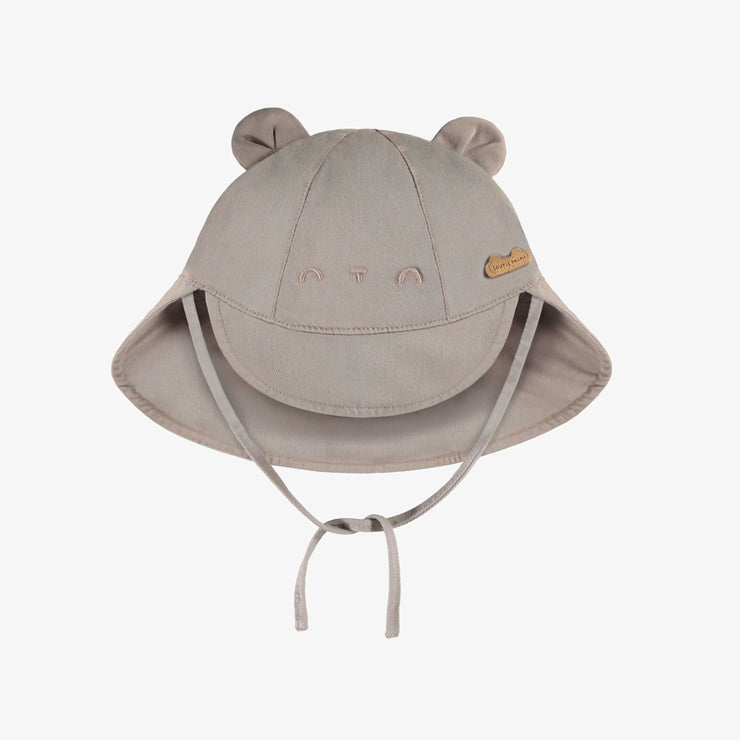 Chapeau cloche beige en twill lyocell avec oreilles, bébé