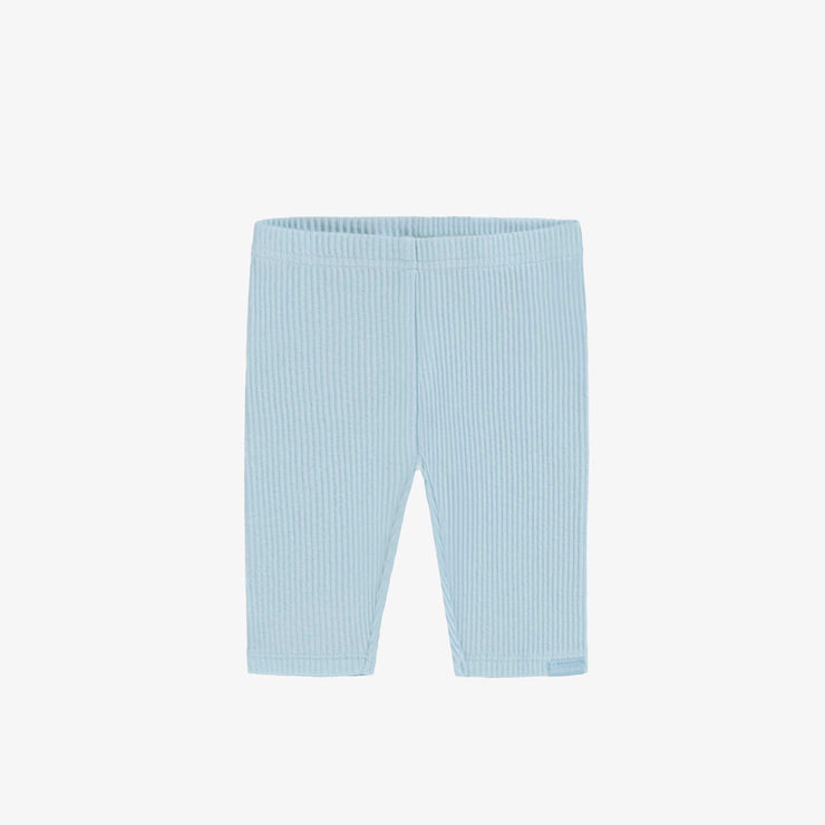 Legging bleu pâle en tricot côtelé longueur 3/4, bébé