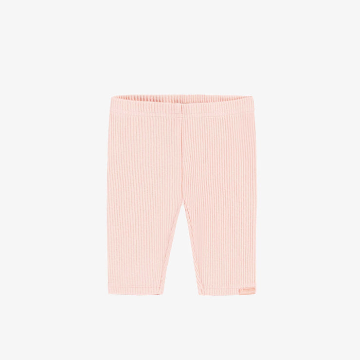 Legging rose pâle en tricot côtelé longeur ¾, bébé