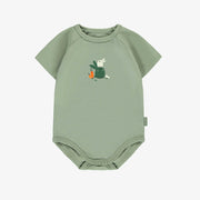 Cache-couche vert avec illustration de lapins, bébé