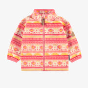 Veste de polar rose à motifs et col montant, bébé