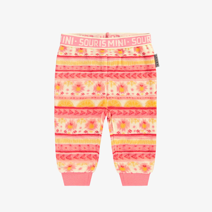 Pantalon en polar rose à motifs, bébé