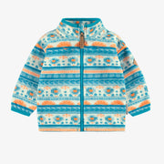 Veste de polar bleue à motifs et col montant, bébé