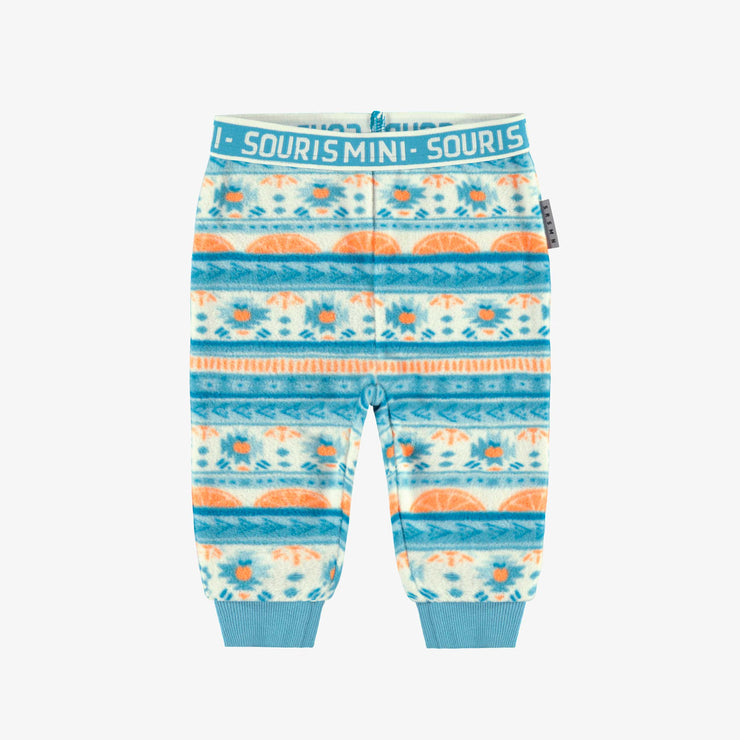 Pantalon en polar bleu à motifs, bébé