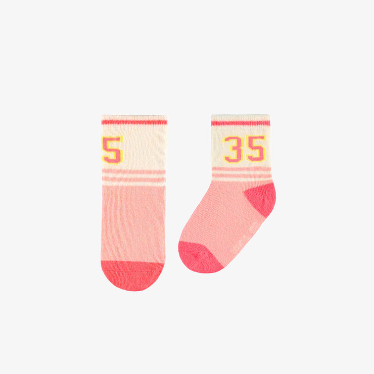 Chaussettes rose et crème, bébé