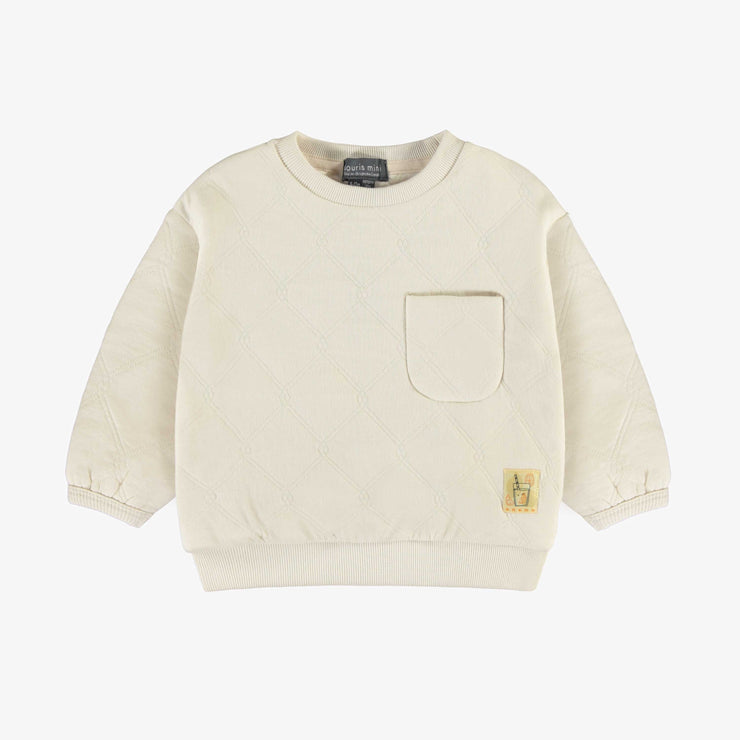 Chandail crème en jersey matelassé, bébé
