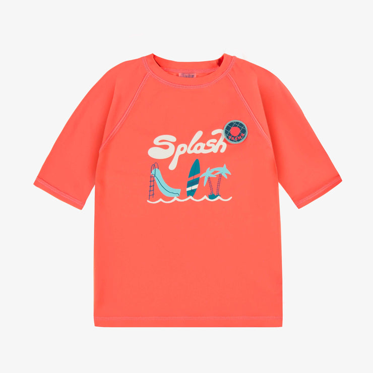 T-shirt de bain orange avec illustration estivale, enfant