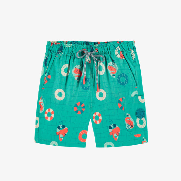 Bermuda de bain bleu à motifs de flamants, enfant