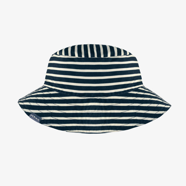 Autre côté du chapeau de soleil bleu marine réversible, enfant