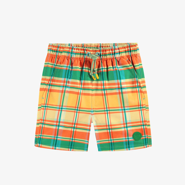 Bermuda de bain à carreaux, enfant