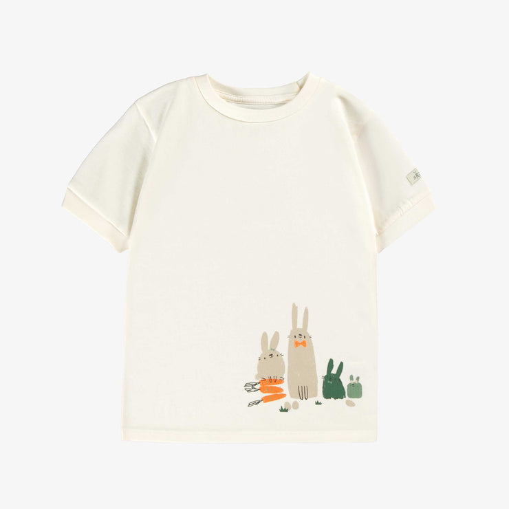 Haut de pyjama deux pièces crème et vert à motifs de Pâques, enfant