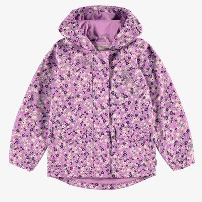 Manteau imperméable mauve à motifs de fleurs, enfant