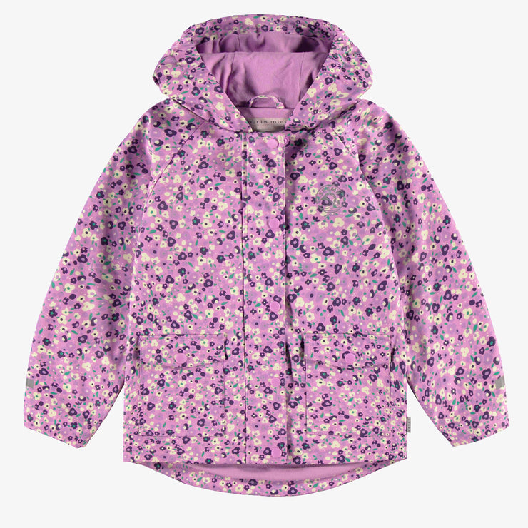Manteau imperméable mauve à motifs de fleurs, enfant