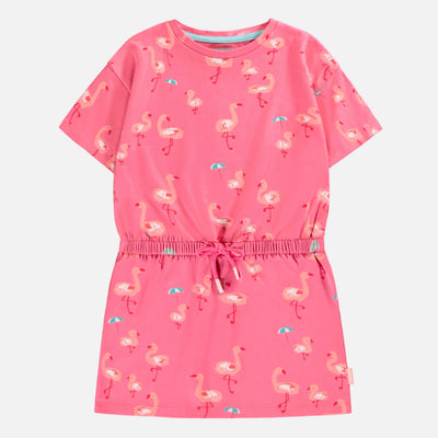 Robe rose à motifs, enfant