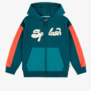 Veste turquoise à capuchon, enfant