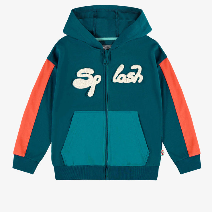 Veste turquoise à capuchon, enfant