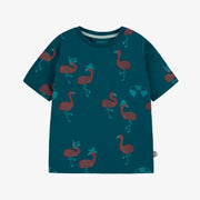 T-shirt turquoise à motifs, enfant