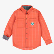 Chemise orange à carreaux, enfant