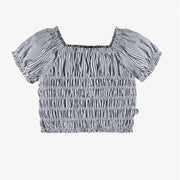 Blouse à rayures et nid d'abeille, enfant