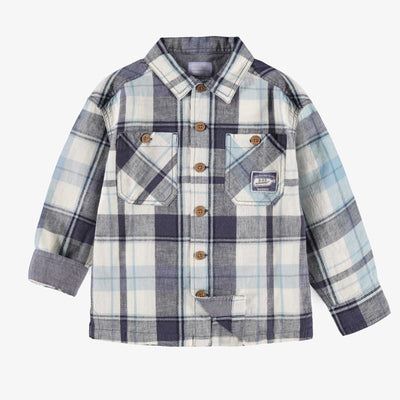 Chemise bleue et crème à carreaux, enfant