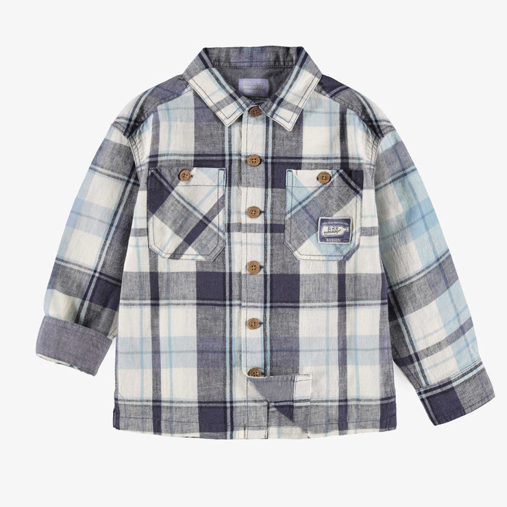 Chemise bleue et crème à carreaux, enfant