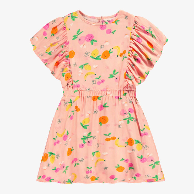 Robe rose en viscose à motifs de fruits, enfant