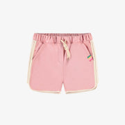Short rose en coton français au look sportif, enfant