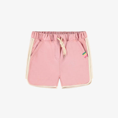 Short rose en coton français au look sportif, enfant