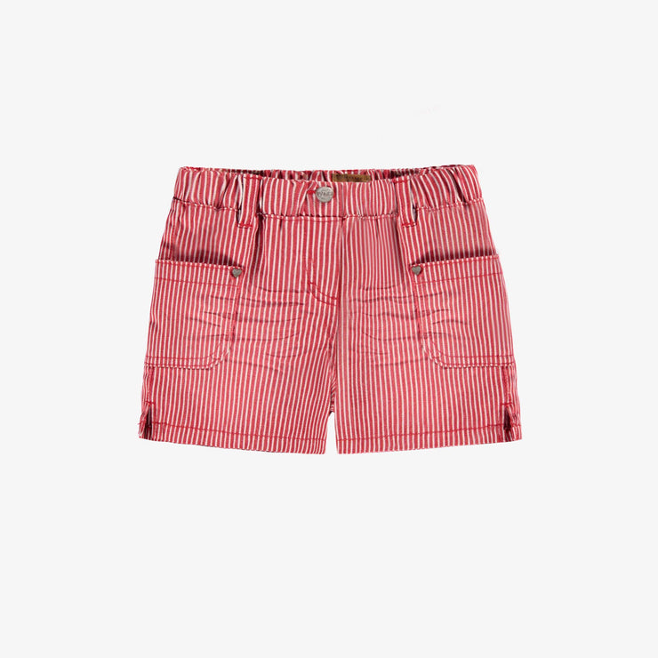 Short rouge et blanc en denim à rayures, enfant