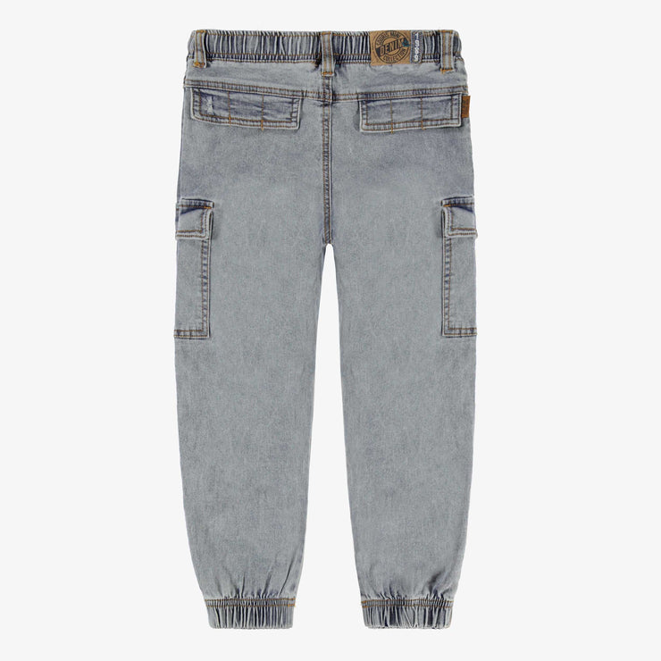 Dos du jean bleu pâle à poches cargo, enfant