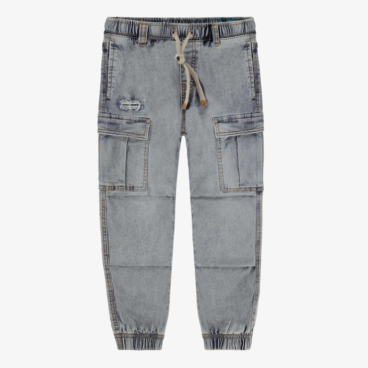 Jean bleu pâle à poches cargo, enfant