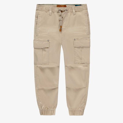 Pantalon beige avec poches cargo, enfant