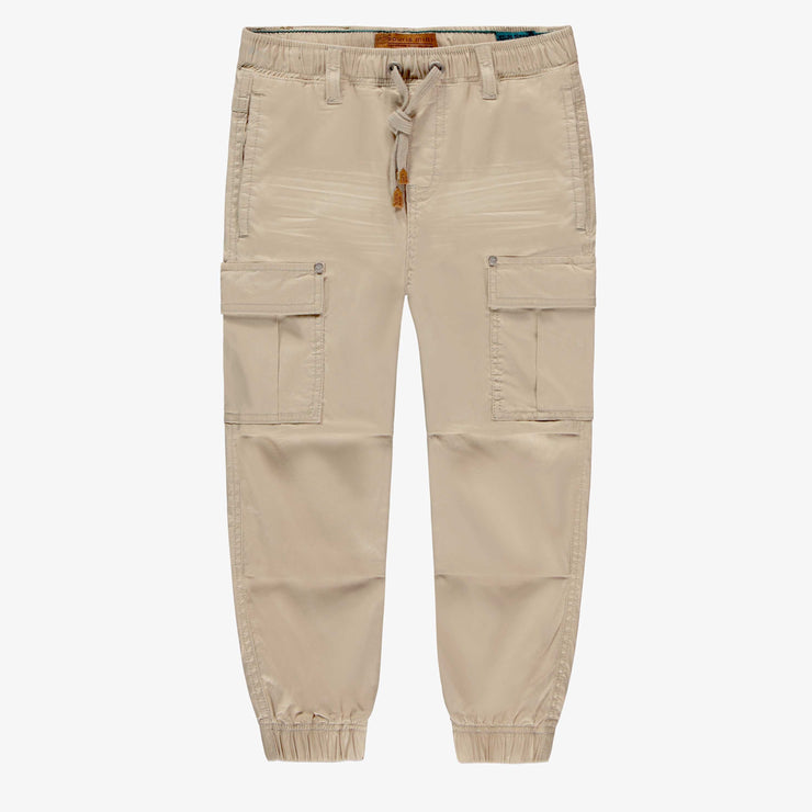 Pantalon beige avec poches cargo, enfant