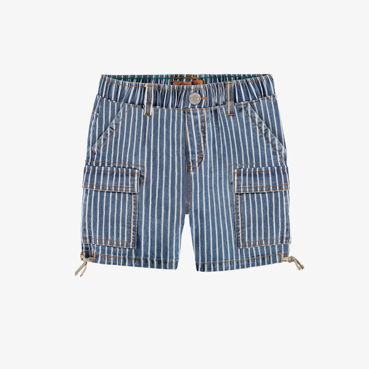 Bermuda en denim bleu à rayures, enfant
