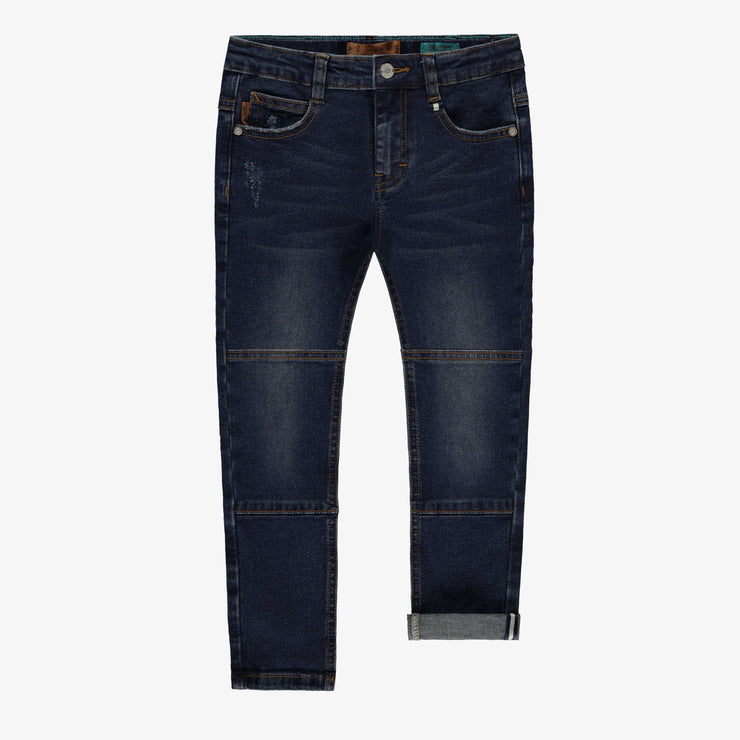 Pantalon en denim bleu foncé effet délavé, enfant