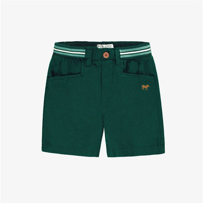 Short vert en lin et coton, enfant