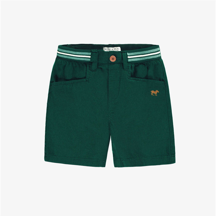 Short vert en lin et coton, enfant
