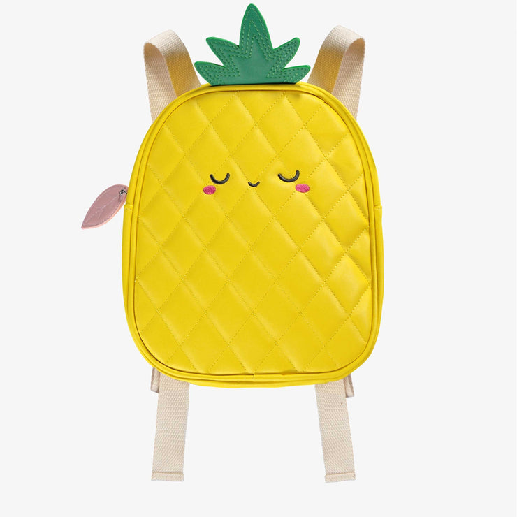 Sac à dos ananas jaune en faux cuir, enfant