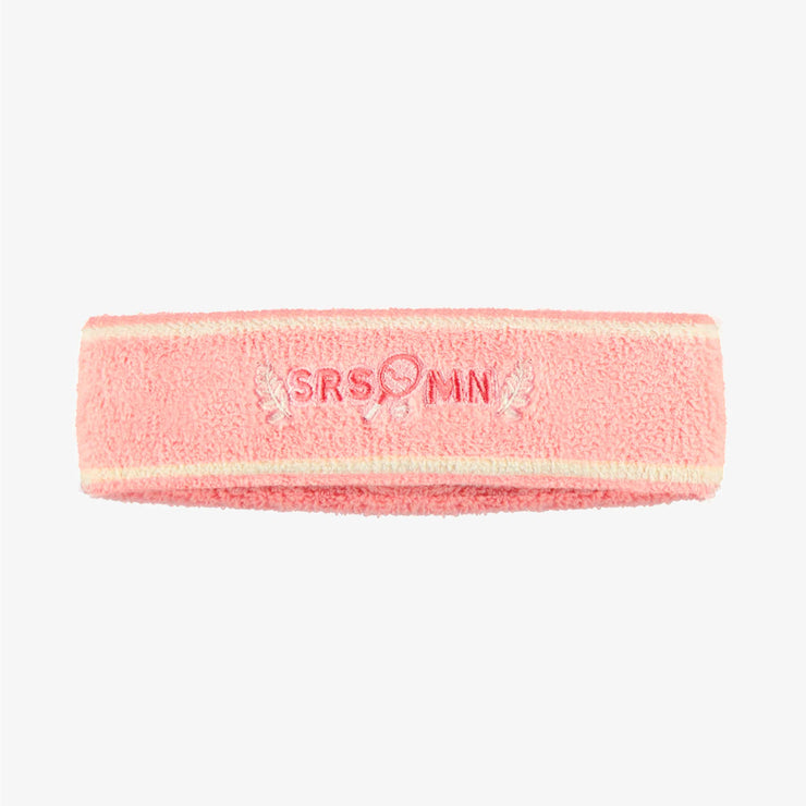 Bandeau sport rose en ratine extensible, enfant