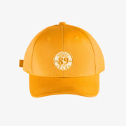 Casquette jaune à visière arrondie et broderie, enfant