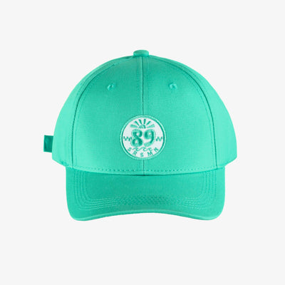 Casquette bleu aqua à visière arrondie et broderie, enfant
