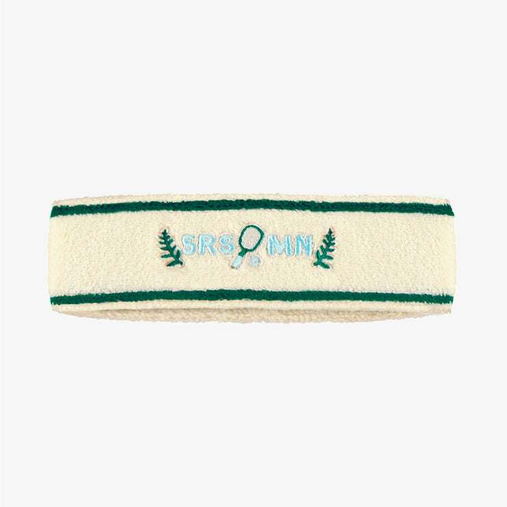 Bandeau sport crème en ratine avec broderie, enfant