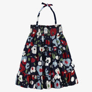Robe marine à motifs de fleurs, enfant