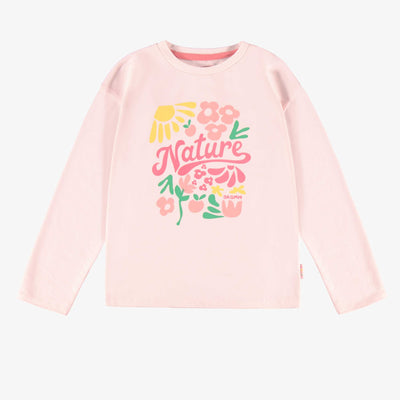 T-shirt rose en jersey avec illustration, enfant