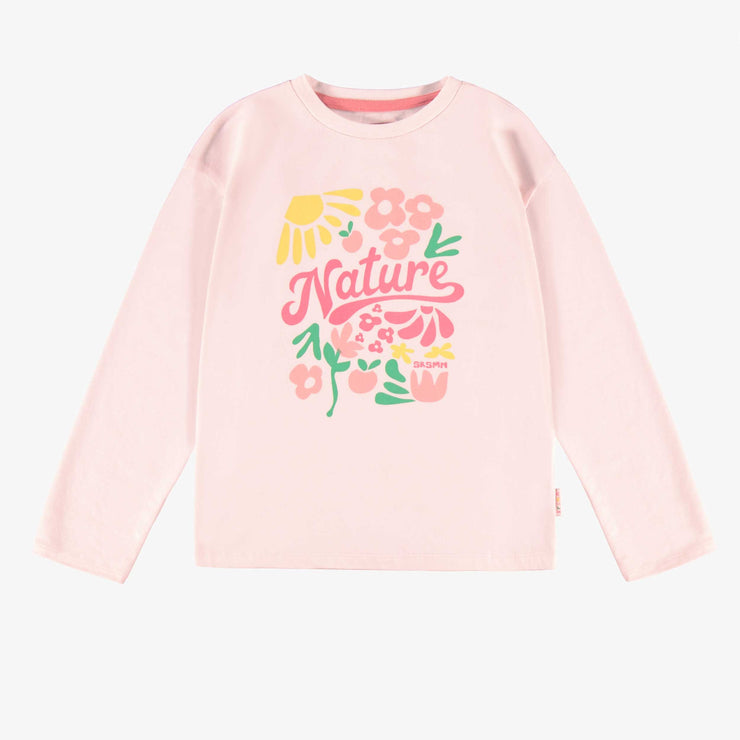 T-shirt rose en jersey avec illustration, enfant