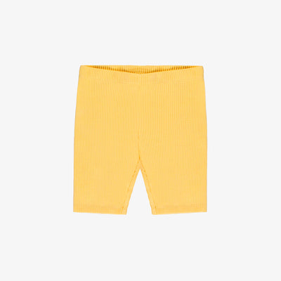 Legging court jaune en tricot côtelé, enfant